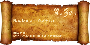 Mauterer Zsófia névjegykártya